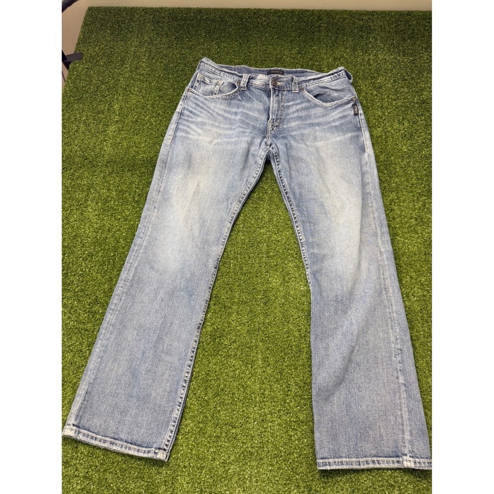 Silver Jeans Co Gordie Loose Fit Straight Leg Jeans Light Wash Blue W34 L34